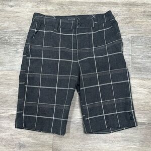 Plaid shorts w/zipper fly